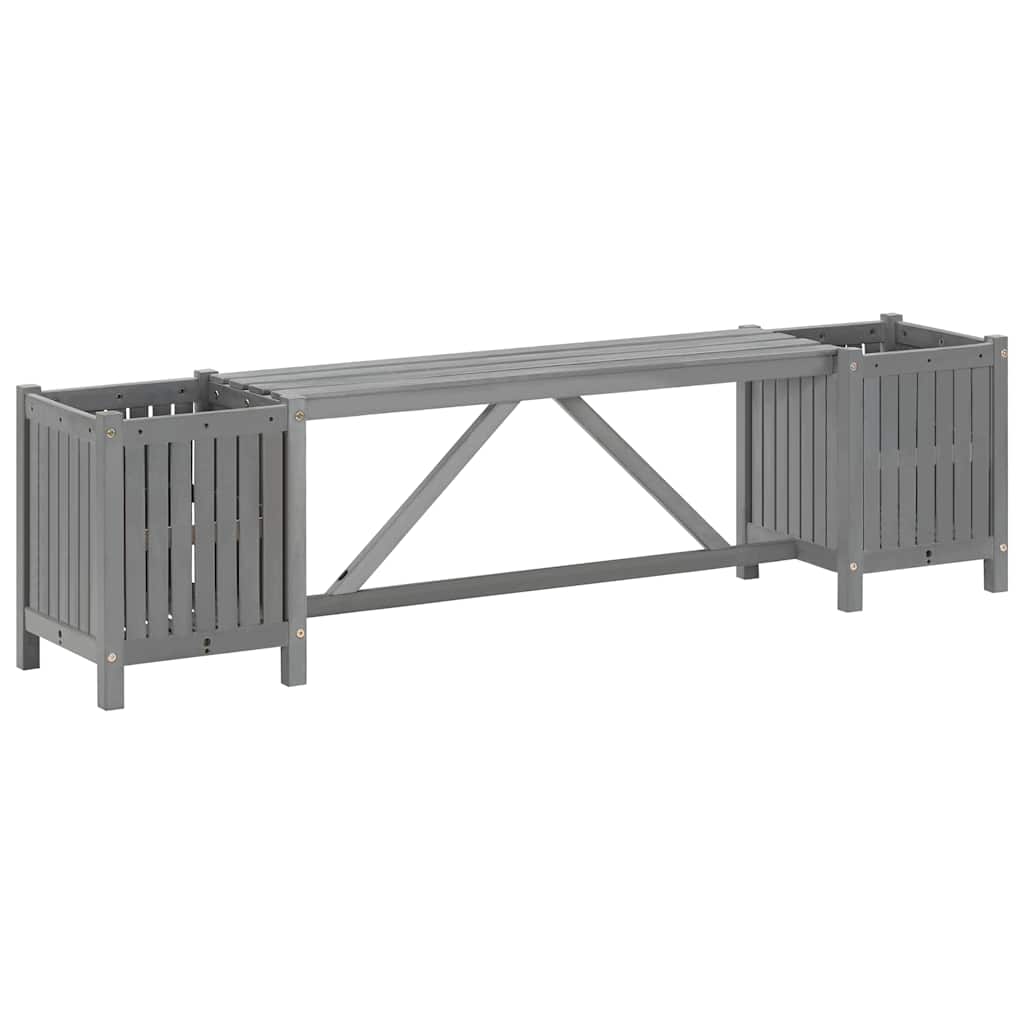 Banco De Jardín Con 2 Jardineras Madera De Acacia 150 Cm