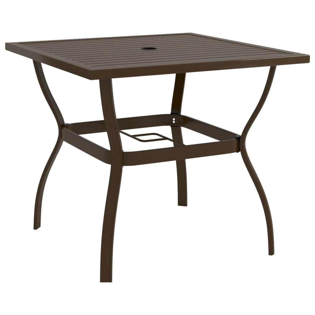 Mesa De Jardín De Acero Gris 81,5X81,5X72 Cm