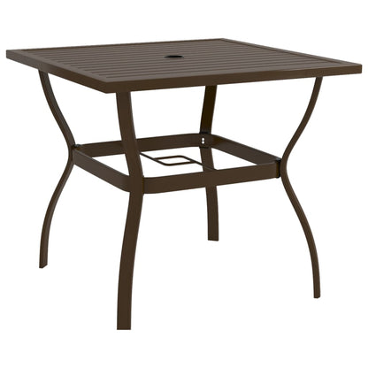 Mesa De Jardín De Acero Gris 81,5X81,5X72 Cm