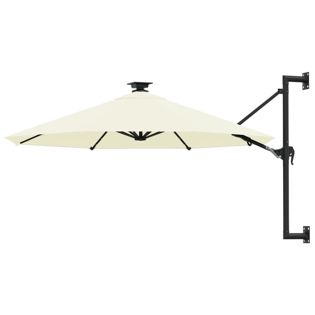 Sombrilla De Jardín De Pared Con Luces Led 300 Cm