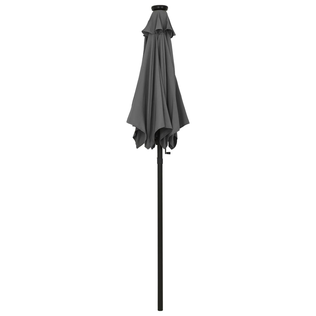Sombrilla De Jardín Con Luces Led Aluminio 200X211 Cm