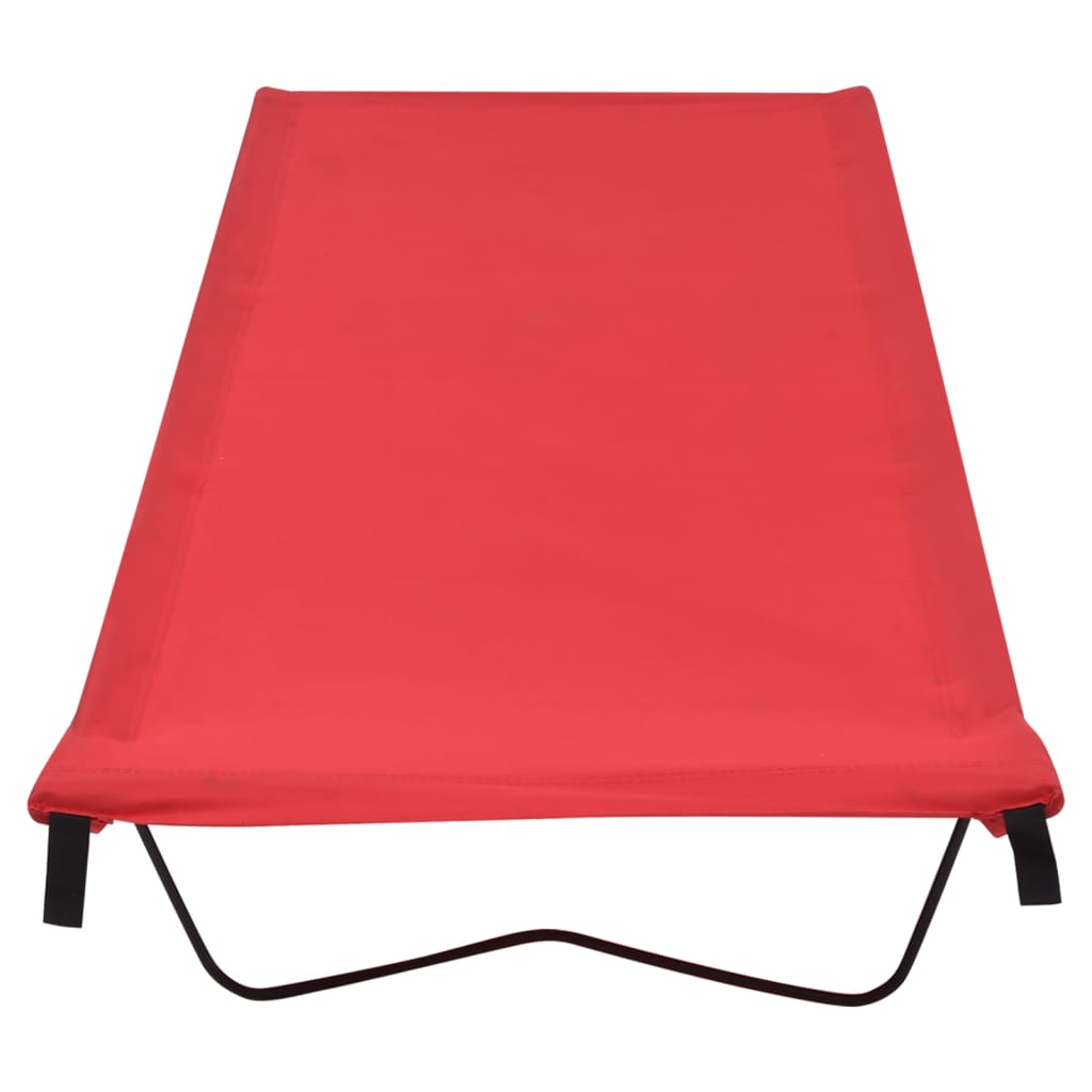 Cama De Camping Tela Oxford Y Acero Roja 180X60X19 Cm