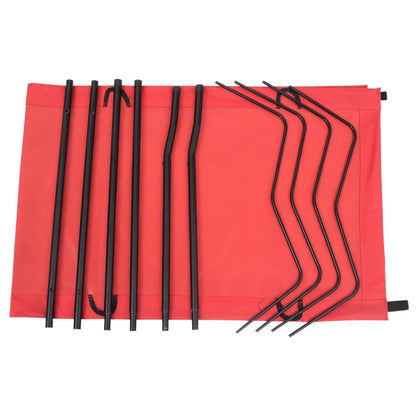 Cama De Camping Tela Oxford Y Acero Roja 180X60X19 Cm