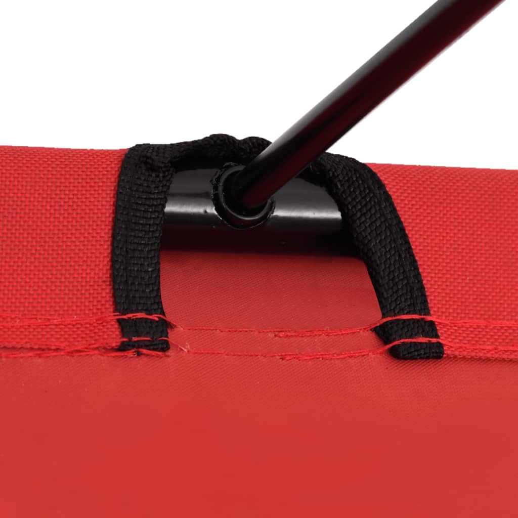 Cama De Camping Tela Oxford Y Acero Roja 180X60X19 Cm