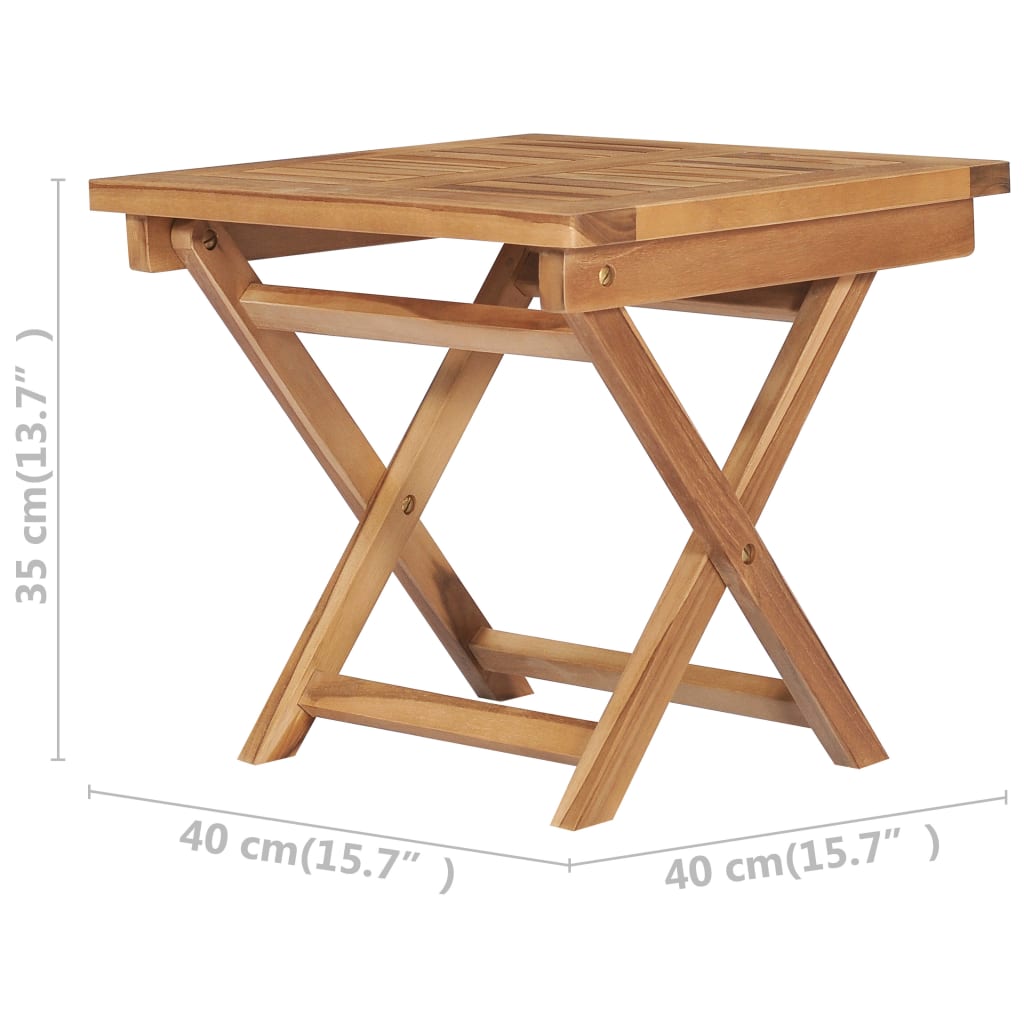 Tumbona Plegable Con Mesa De Madera Maciza De Teca