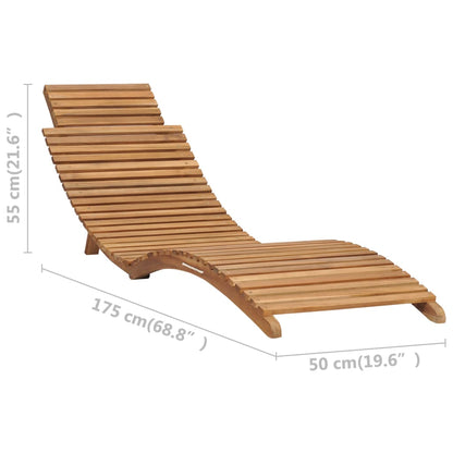 Tumbona Plegable Con Mesa De Madera Maciza De Teca