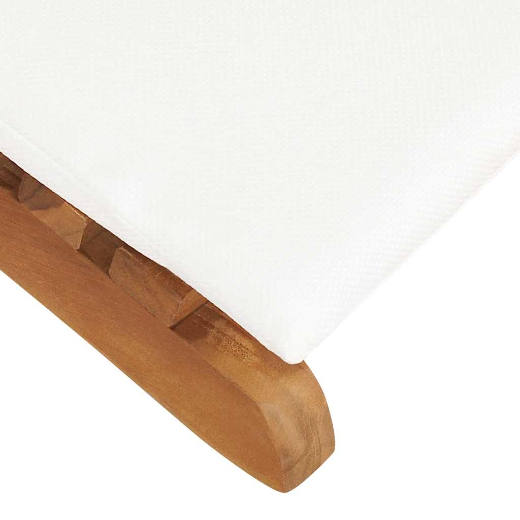Tumbona Plegable Con Cojín Crema Madera Maciza De Teca
