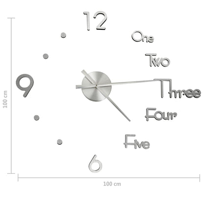 Reloj 3D De Pared Con Diseño Moderno 100 Cm Xxl