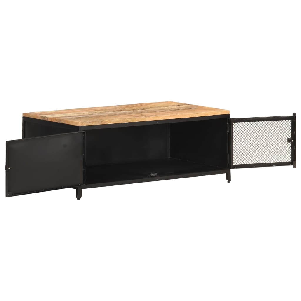 Mesa De Centro De Madera Maciza De Mango Rugosa 90X50X37 Cm