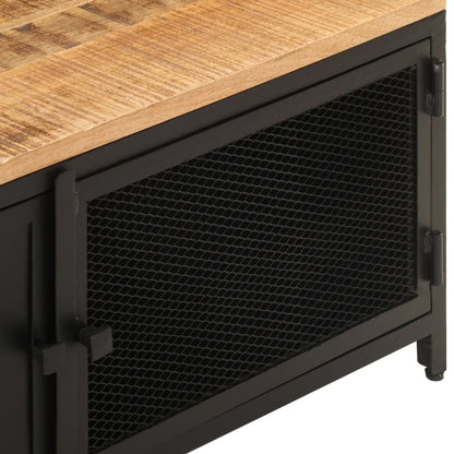 Mesa De Centro De Madera Maciza De Mango Rugosa 90X50X37 Cm