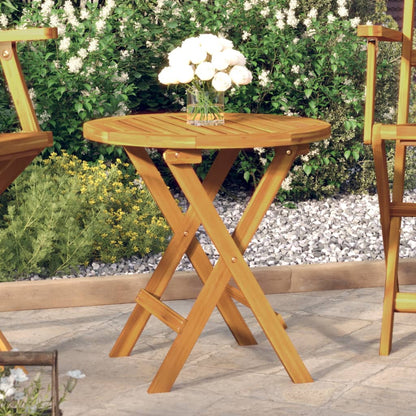 Mesa Para Terraza Bistró Madera Maciza De Acacia 46X46X47 Cm