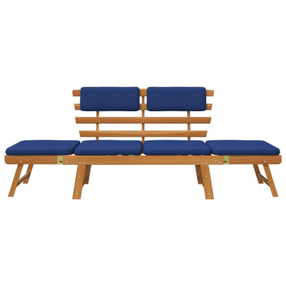 Banco De Jardín Con Cojines 2 En 1 190 Cm Madera Maciza Acacia