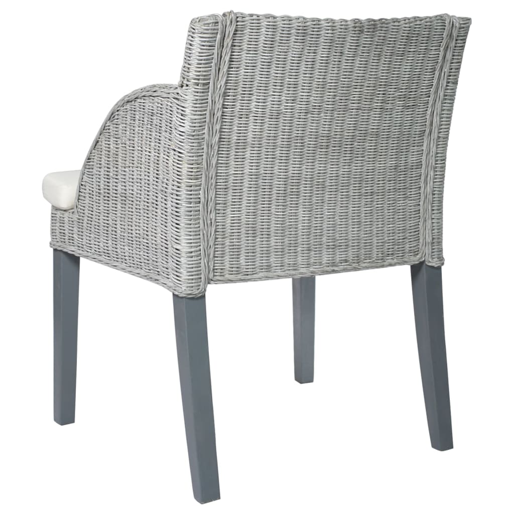 Silla De Comedor Con Cojín Ratán Natural