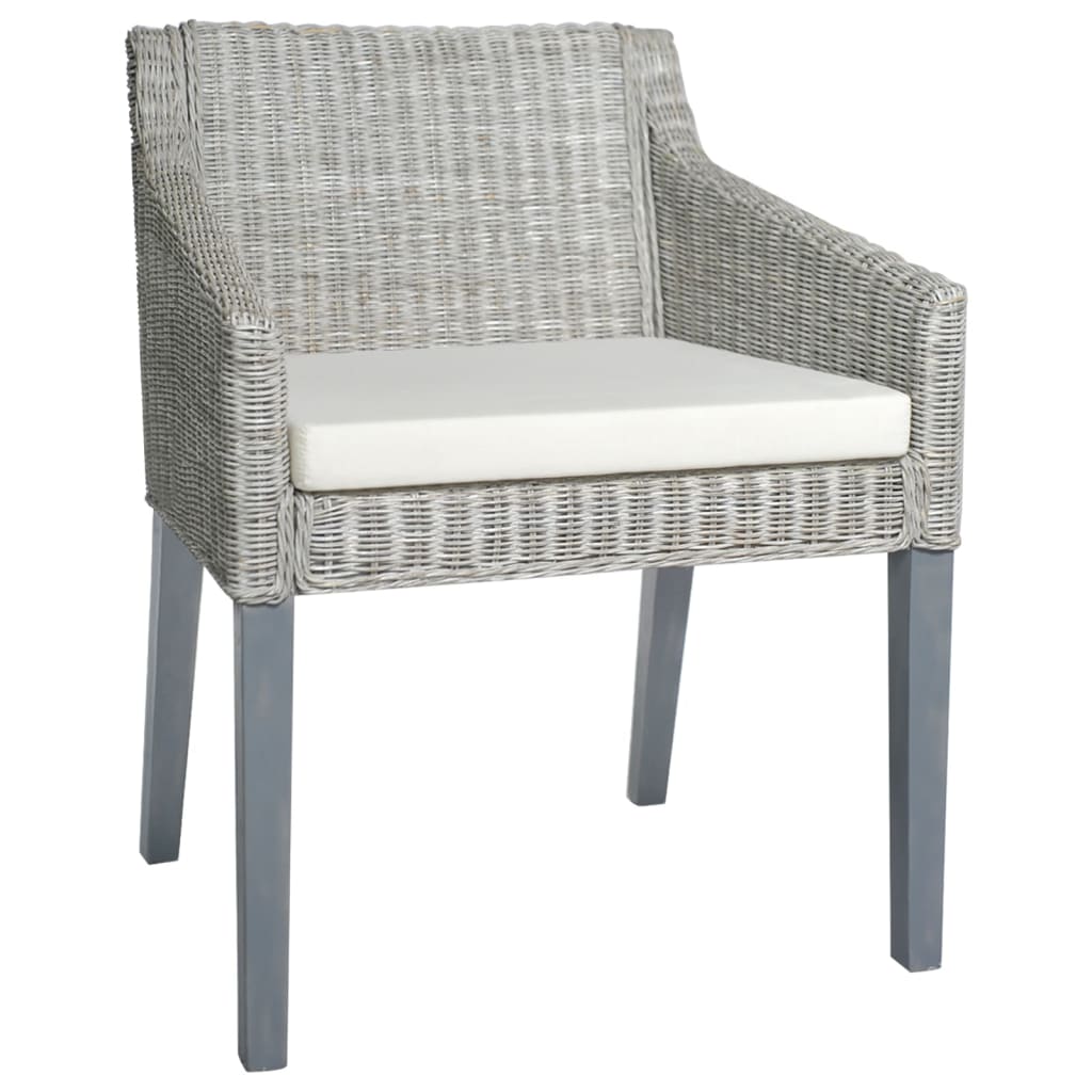 Silla De Comedor Con Cojín Ratán Natural