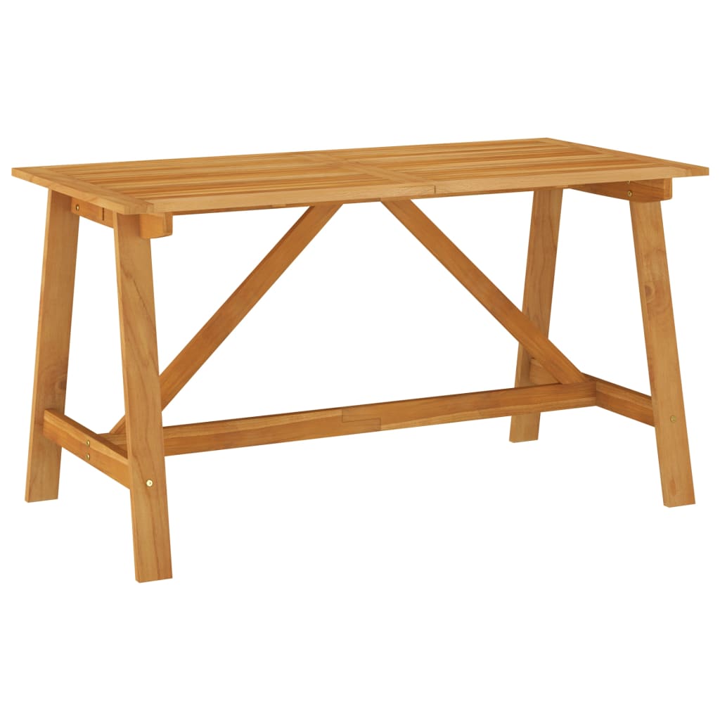 Mesa De Comedor De Jardín Madera Maciza De Acacia 140X73X73,5Cm