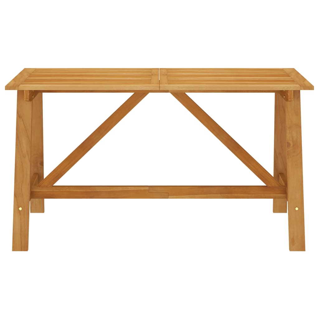 Mesa De Comedor De Jardín Madera Maciza De Acacia 140X73X73,5Cm