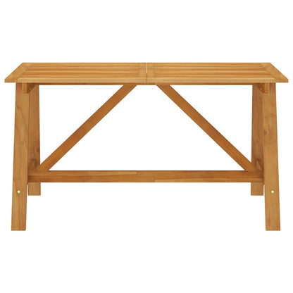 Mesa De Comedor De Jardín Madera Maciza De Acacia 140X73X73,5Cm