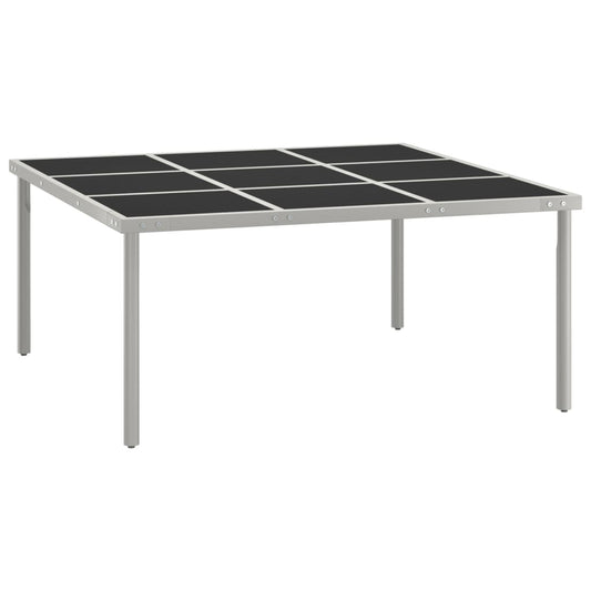 Mesa De Comedor De Jardín Acero Y Vidrio 170X170X74,5 Cm