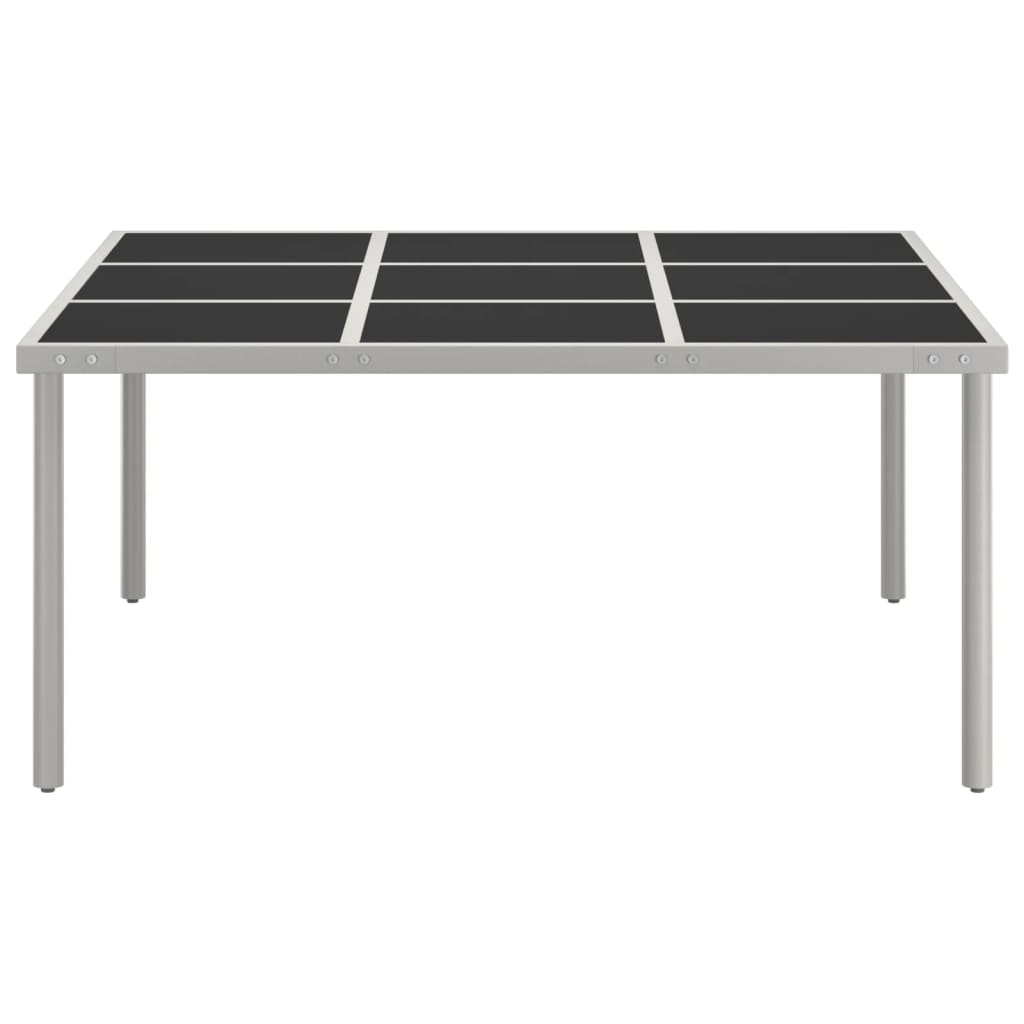 Mesa De Comedor De Jardín Acero Y Vidrio 170X170X74,5 Cm