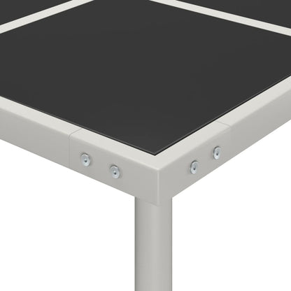 Mesa De Comedor De Jardín Acero Y Vidrio 170X170X74,5 Cm