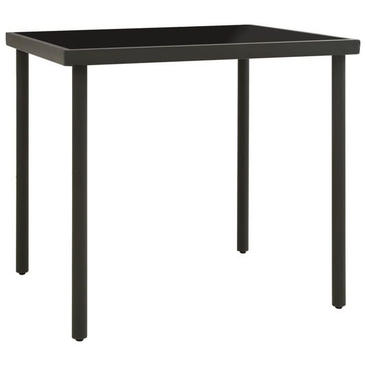 Mesa De Comedor Jardín Vidrio Y Acero Gris 80X80X72Cm