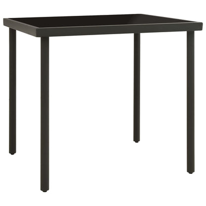 Mesa De Comedor Jardín Vidrio Y Acero Gris 80X80X72Cm