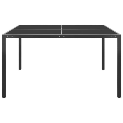 Mesa De Jardín De Acero Y Vidrio Antracita 130X130X72 Cm
