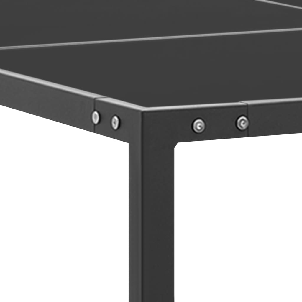 Mesa De Jardín De Acero Y Vidrio Antracita 130X130X72 Cm