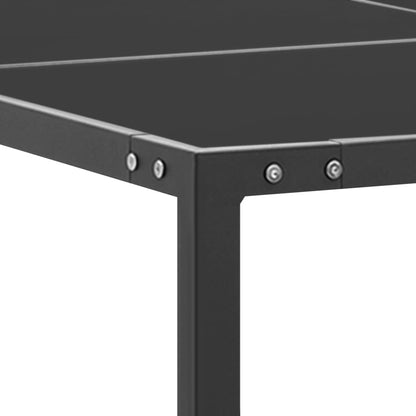 Mesa De Jardín De Acero Y Vidrio Antracita 130X130X72 Cm
