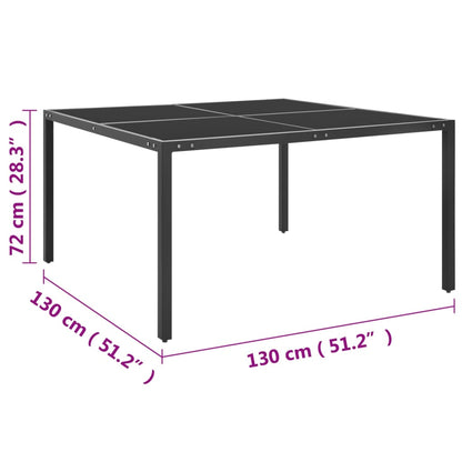 Mesa De Jardín De Acero Y Vidrio Antracita 130X130X72 Cm