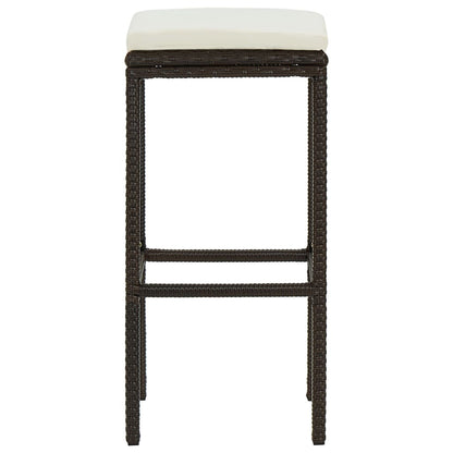 Taburetes De Cocina Con Cojines 2 Uds Ratán Sintético