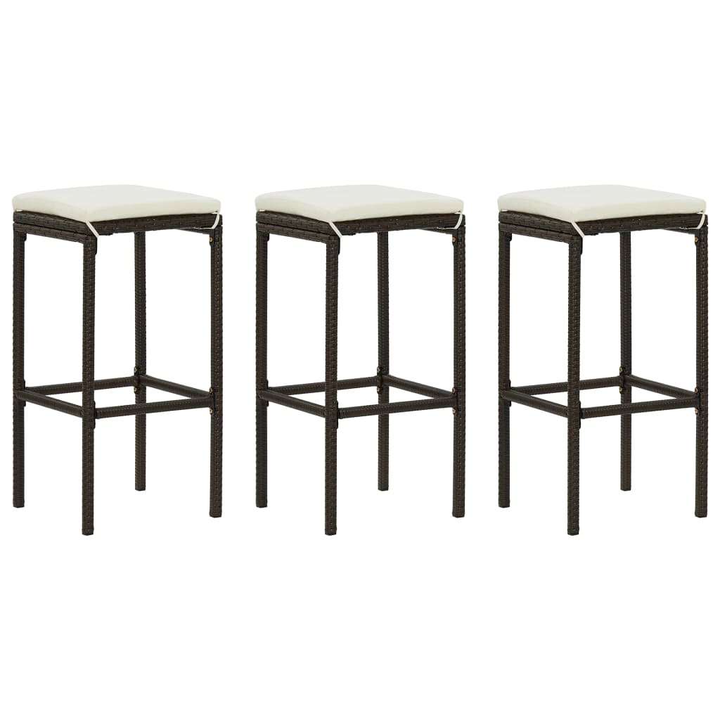 Taburetes De Cocina Con Cojines 2 Uds Ratán Sintético