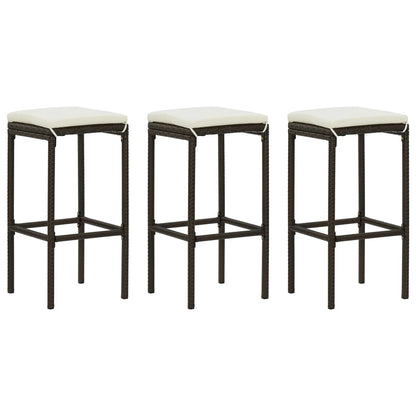 Taburetes De Cocina Con Cojines 2 Uds Ratán Sintético