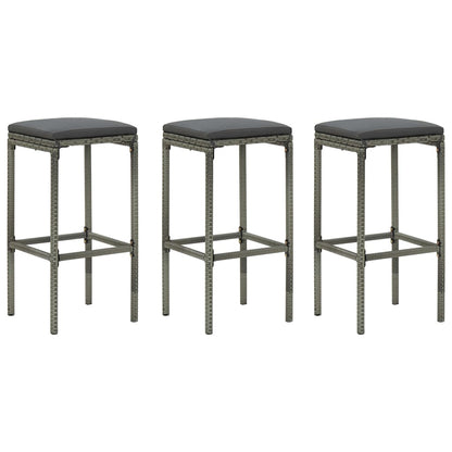 Taburetes De Cocina Con Cojines 2 Uds Ratán Sintético