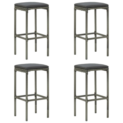 Taburetes De Cocina Con Cojines 2 Uds Ratán Sintético