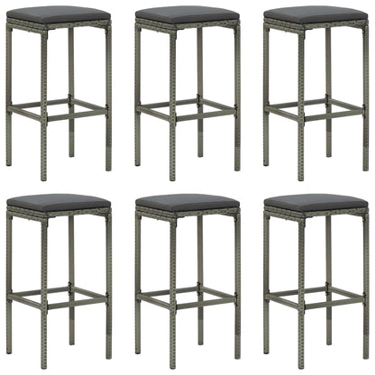 Taburetes De Cocina Con Cojines 2 Uds Ratán Sintético