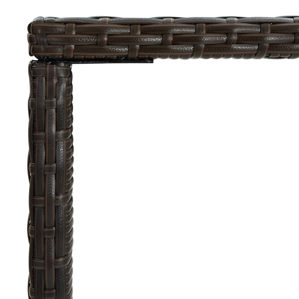 Mesa Alta De Jardín Ratán Sintético Y Vidrio