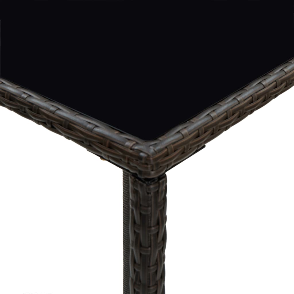 Mesa Alta De Jardín Ratán Sintético Y Vidrio