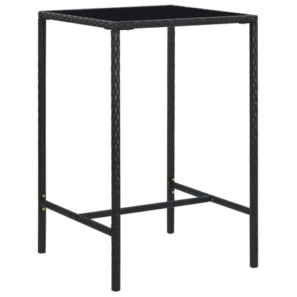 Mesa Alta De Jardín Ratán Sintético Y Vidrio