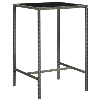 Mesa Alta De Jardín Ratán Sintético Y Vidrio