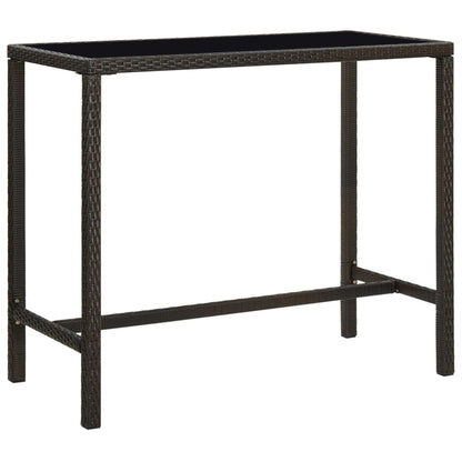Mesa Alta De Jardín Ratán Sintético Y Vidrio