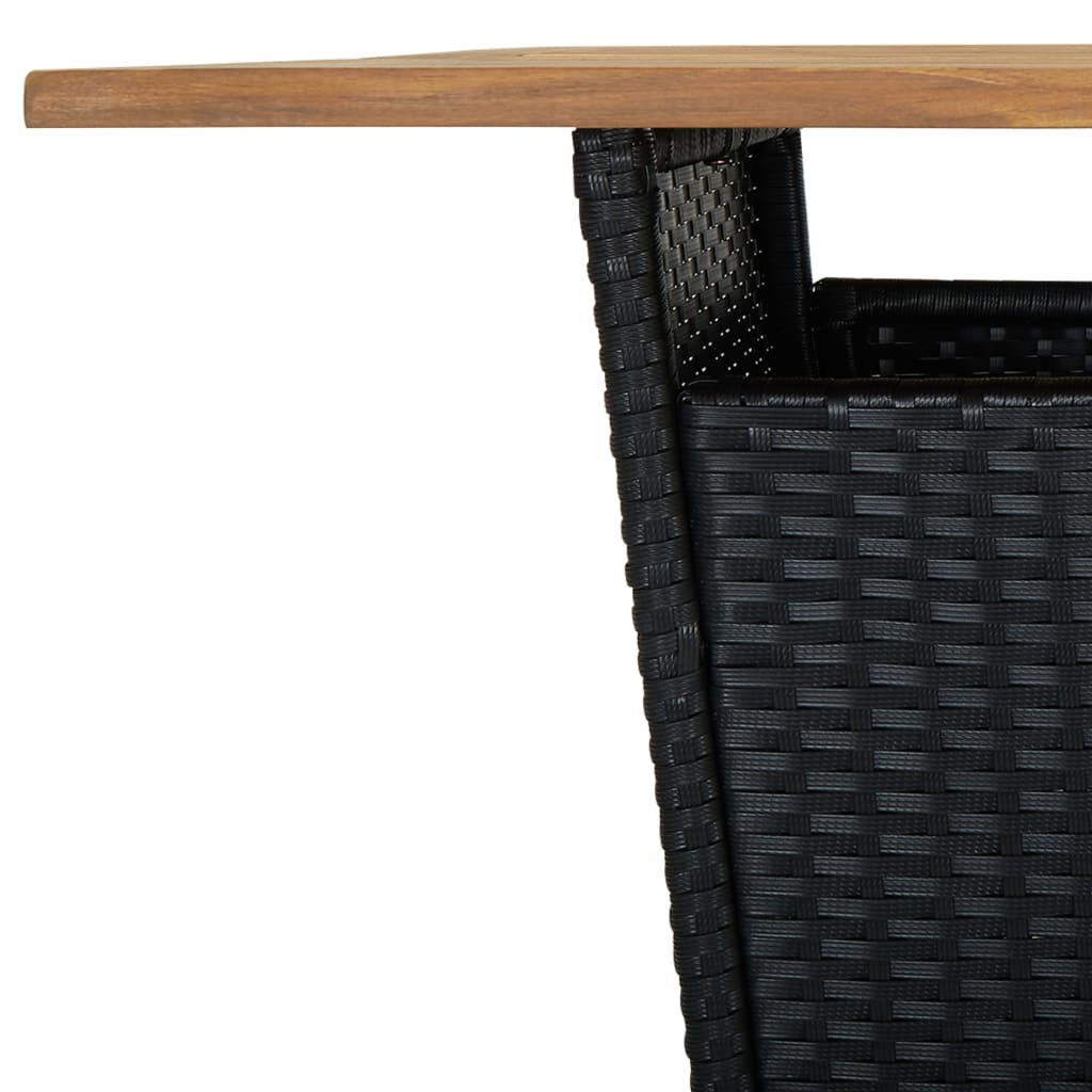 Mesa Alta Ratán Sintético Y Madera De Acacia