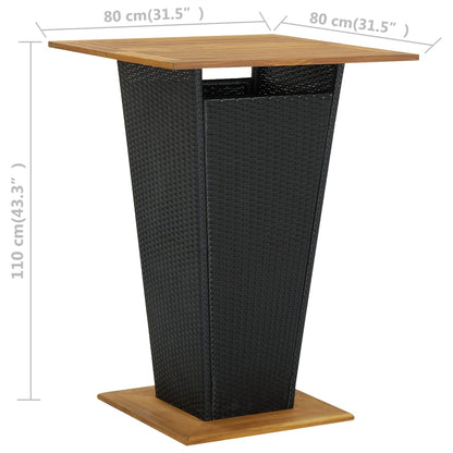 Mesa Alta Ratán Sintético Y Madera De Acacia