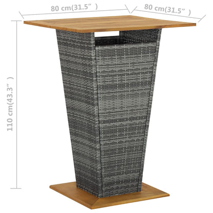 Mesa Alta Ratán Sintético Y Madera De Acacia