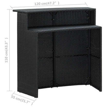 Mesa Alta De Jardín Ratán Sintético 120X55X110 Cm