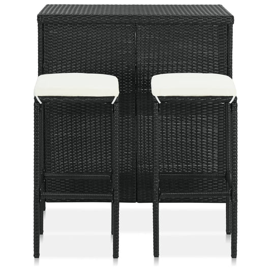Set Mesa Y Sillas De Bar Jardín 3 Piezas Ratán Sintético