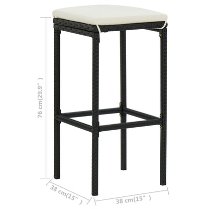 Set Mesa Y Sillas De Bar Jardín 3 Piezas Ratán Sintético