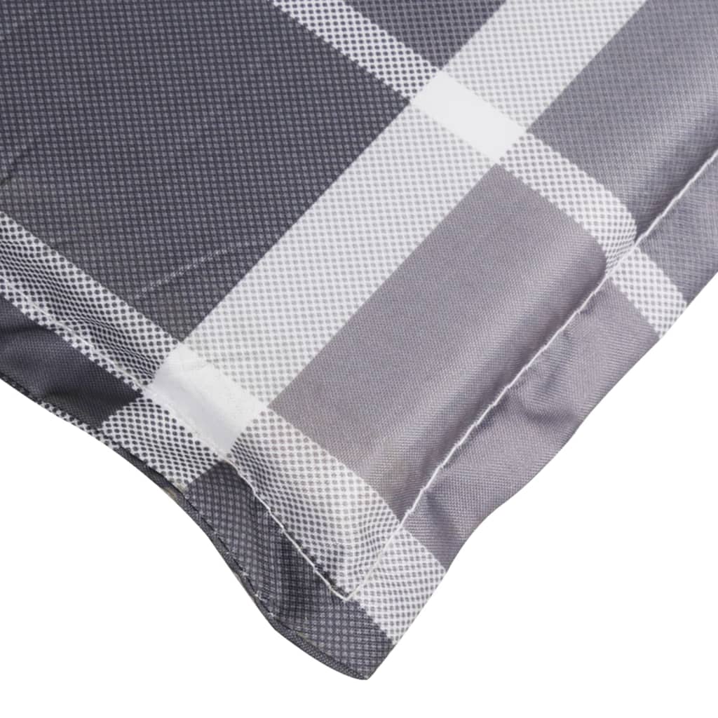 Cojín De Tumbona De Tela Oxford A Cuadros Gris