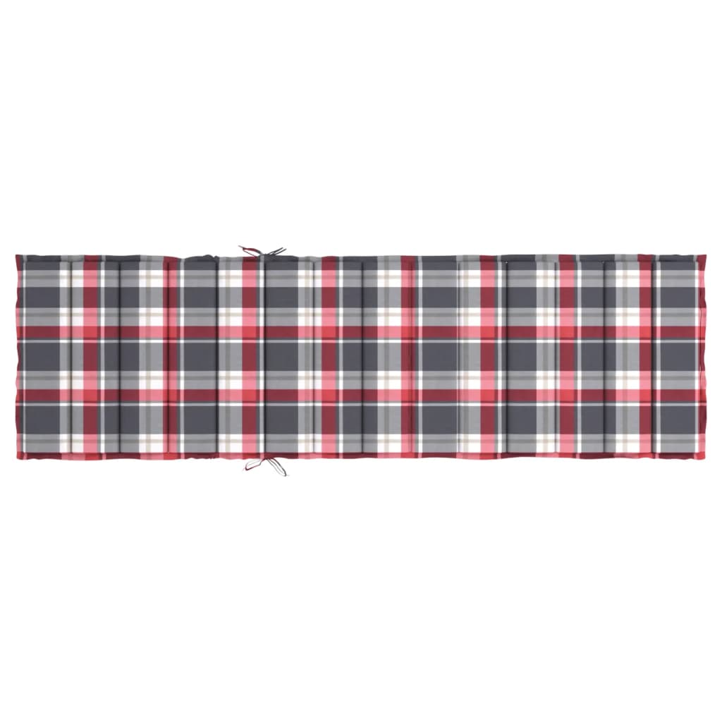 Cojín De Tumbona De Tela Oxford A Cuadros Rojo