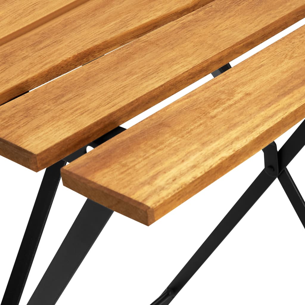 Mesa Bistró De Terraza Madera Maciza De Acacia 55X54X71 Cm